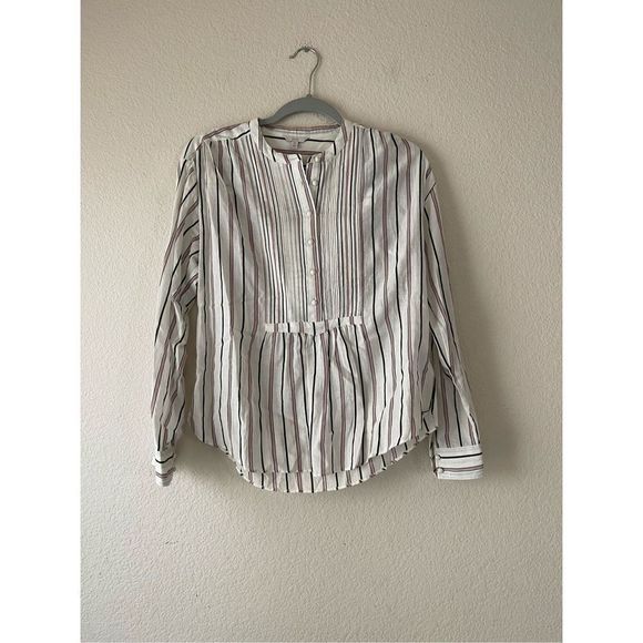 Joie Tops - Joie Henley cotton long sleeve striped womens blouse size‎ xs